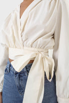 Ivory tie waist cropped blouse_2