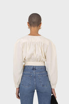 Ivory tie waist cropped blouse_3