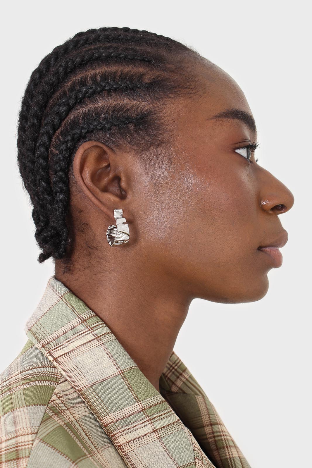 Silver rough texture earrings_4