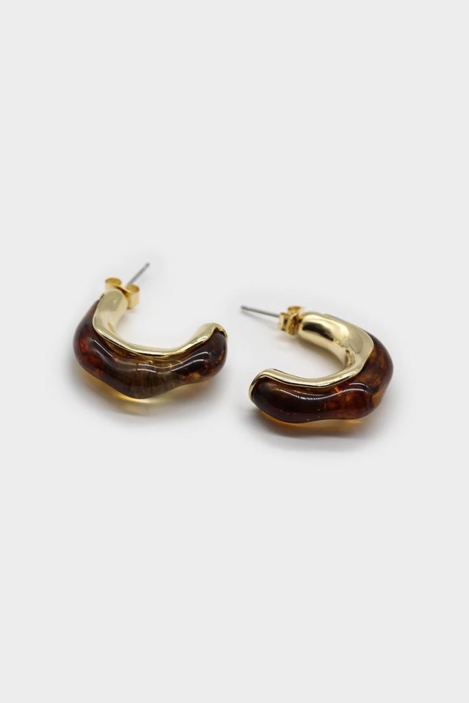 Gold and tortoise stud hoop earrings_1