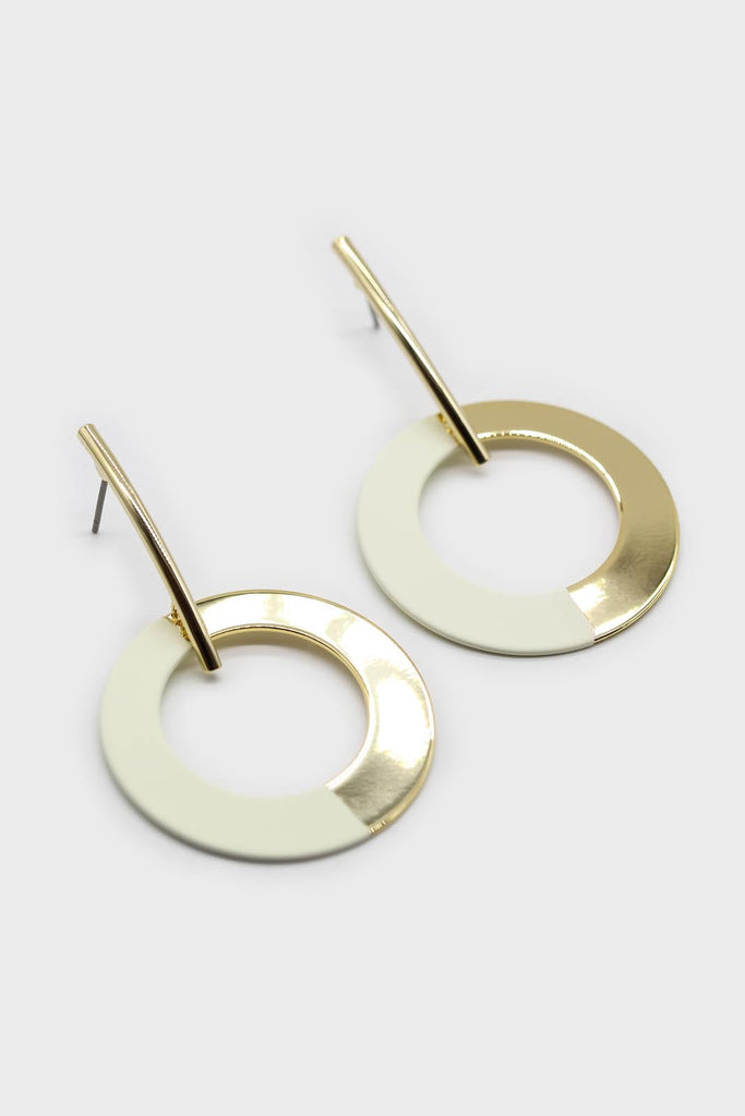 Gold and ivory half and half circle earrings_1