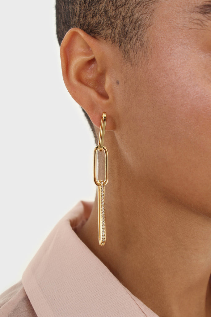 Gold diamante chainlinks earrings_2