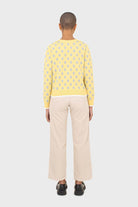 Yellow and blue intarsia daisy cardigan_9