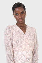 Ivory and red tiny flower print dress_5