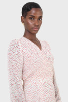 Ivory and red tiny flower print dress_8