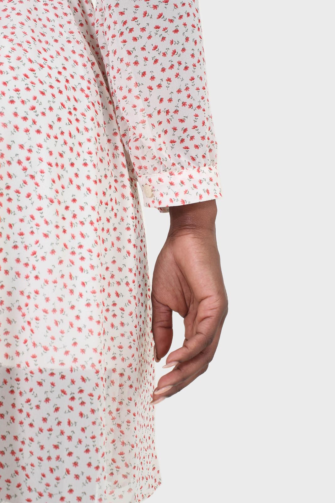 Ivory and red tiny flower print dress_7