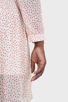 Ivory and red tiny flower print dress_7