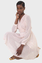 Ivory and red tiny flower print dress_10