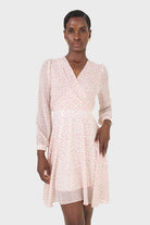 Ivory and red tiny flower print dress_1