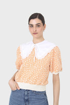 White eyelet trim detachable collar_3