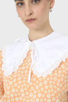 White eyelet trim detachable collar_2