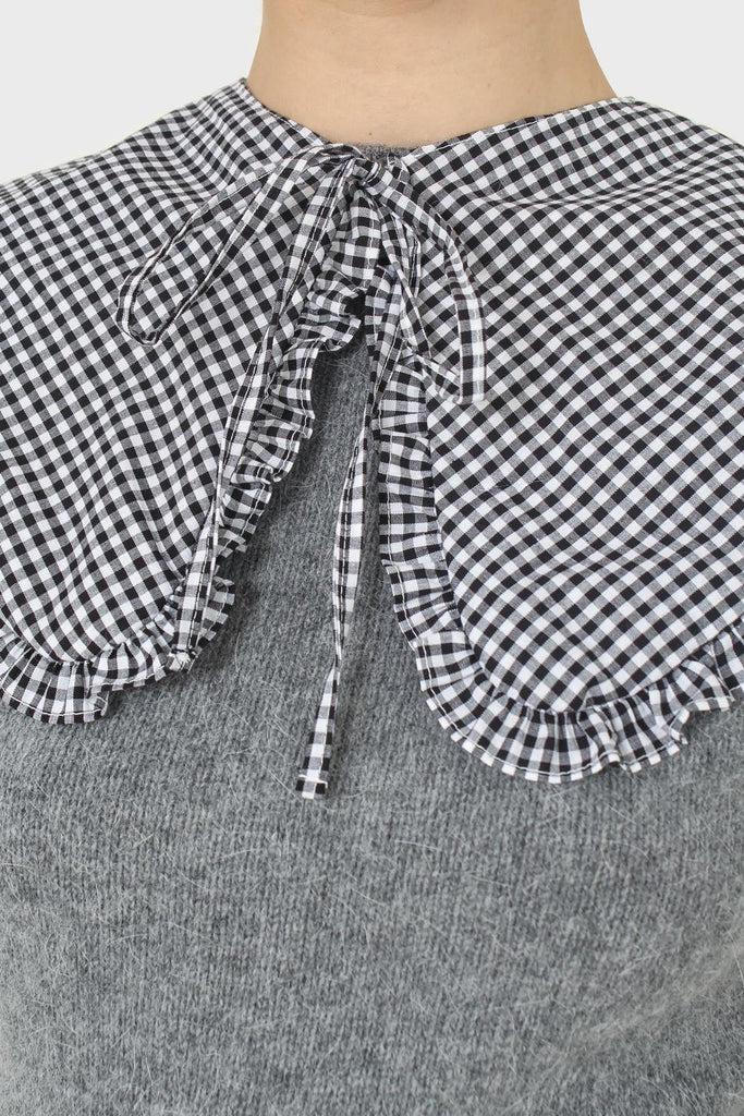 Black and white gingham detachable collar_2