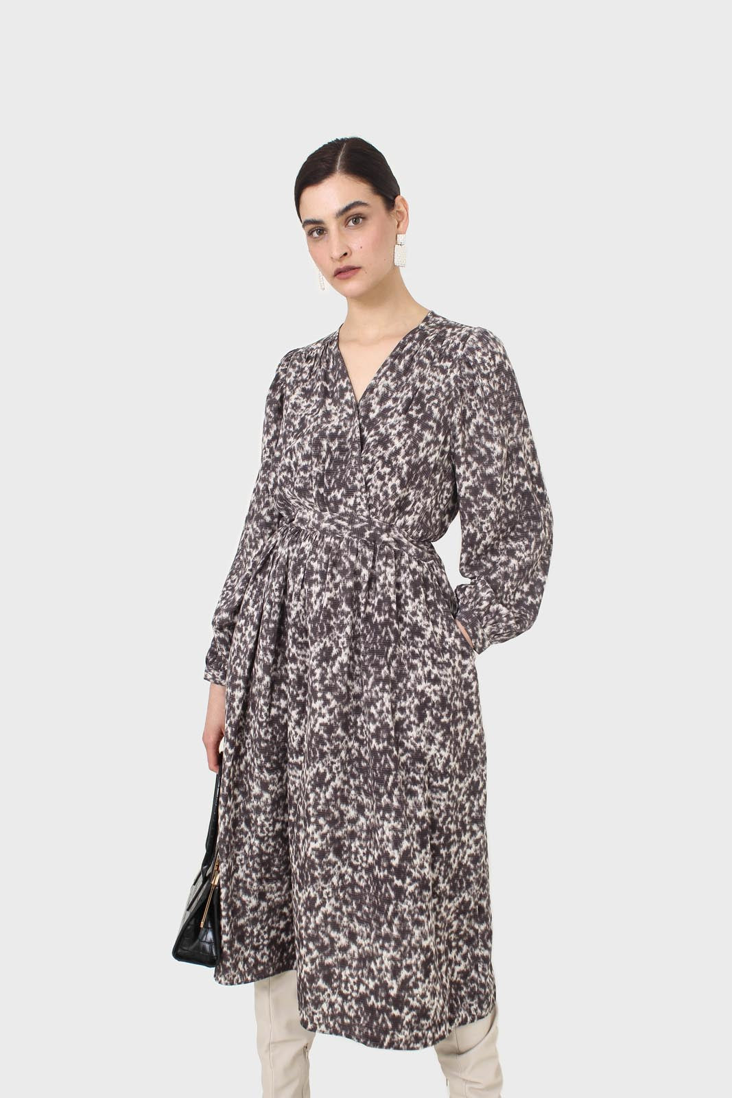 Grey and ivory dapple print maxi dress_6