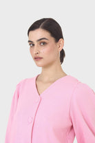 Pink and ivory detachable lace collar cardigan_10