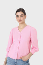 Pink and ivory detachable lace collar cardigan_9