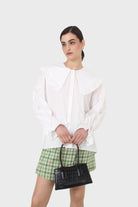 Green checked mini skirt_6