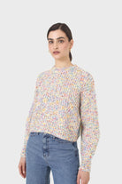Ivory rainbow fleck cropped jumper_3
