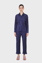 Navy micro pleat trousers_4