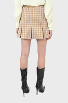 Yellow and camel checked skirt_5