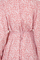 Pink and ivory floral print tie back maxi dress_8