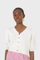 Ivory flower button cardigan_4