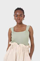 Sage green thick strap knit tank_3