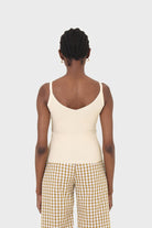 Beige v-neck knit tank_2