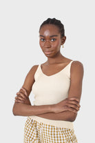 Beige v-neck knit tank_6