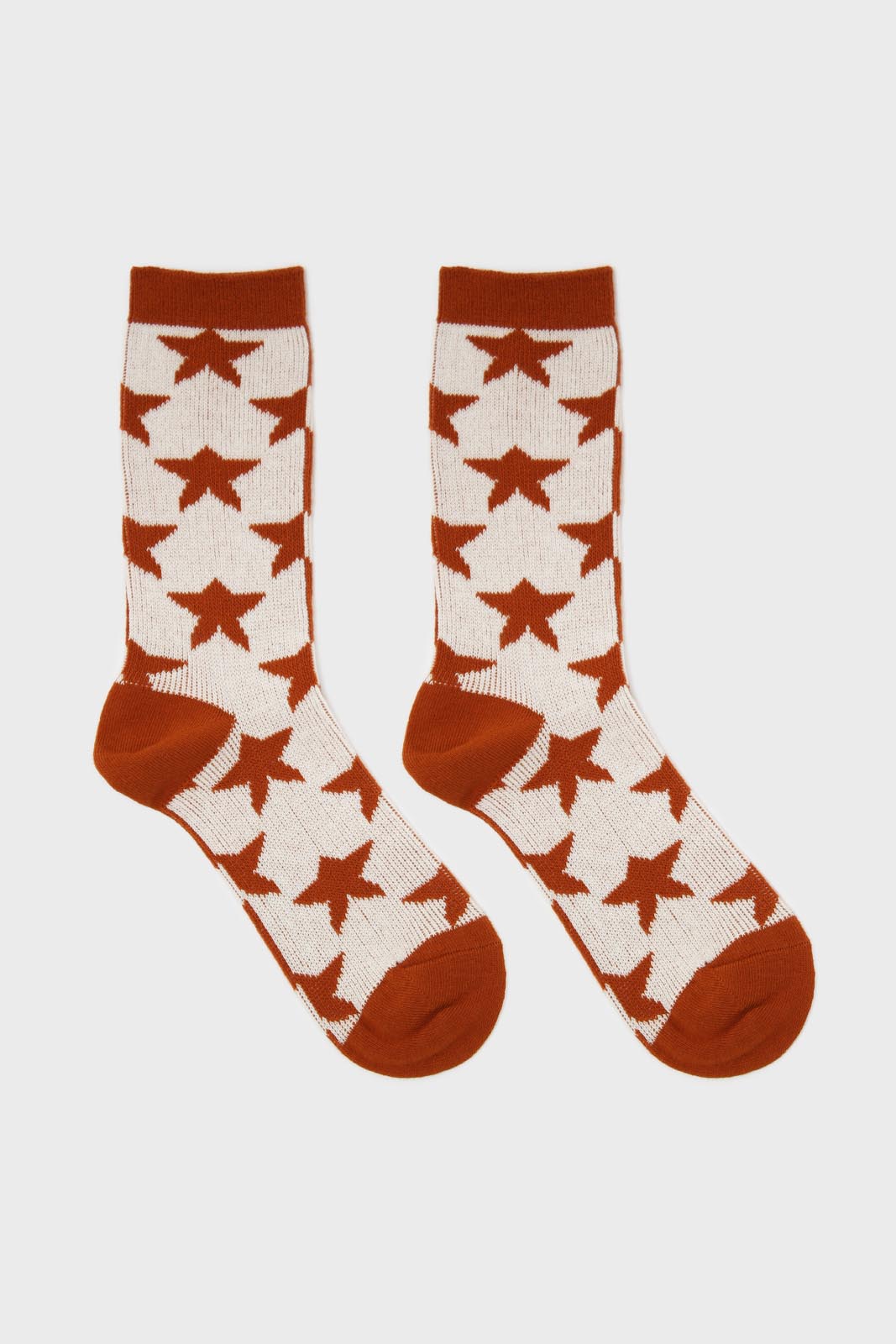 Orange contrast stars socks_3