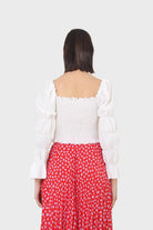 Red and pink heart print pleated midi skirt_15