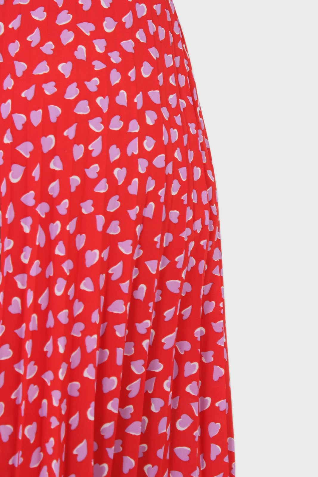 Red and pink heart print pleated midi skirt_5