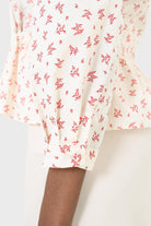 Ivory and red floral print cotton blouse_3