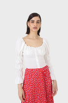 White button front detail bustier top_1