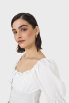 White button front detail bustier top_2