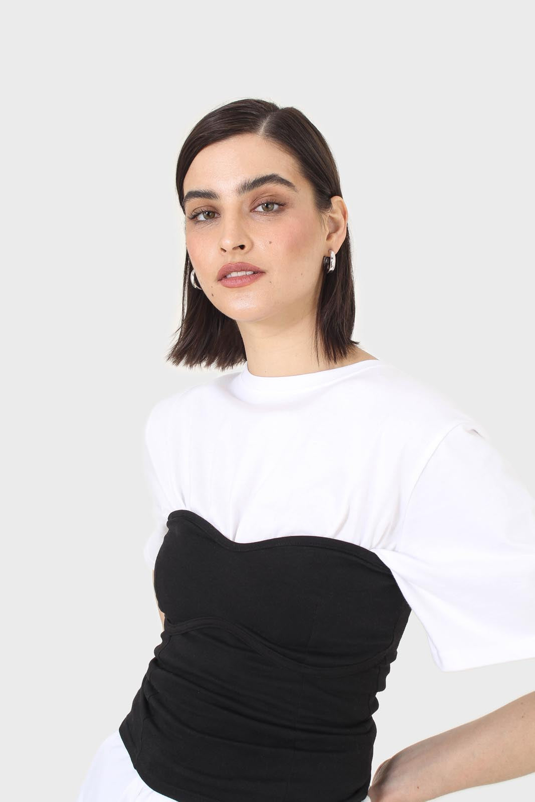 Black bandeau strapless top_7