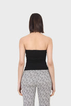 Black bandeau strapless top_2