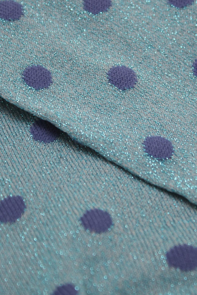 Blue metallic polka dot socks_2