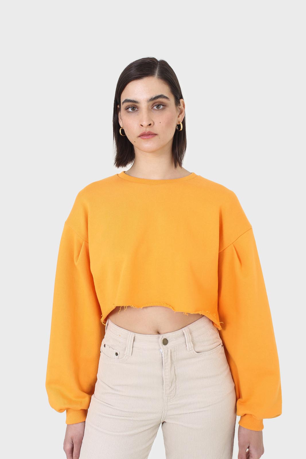 Tangerine cropped cut off sweatshirt_1