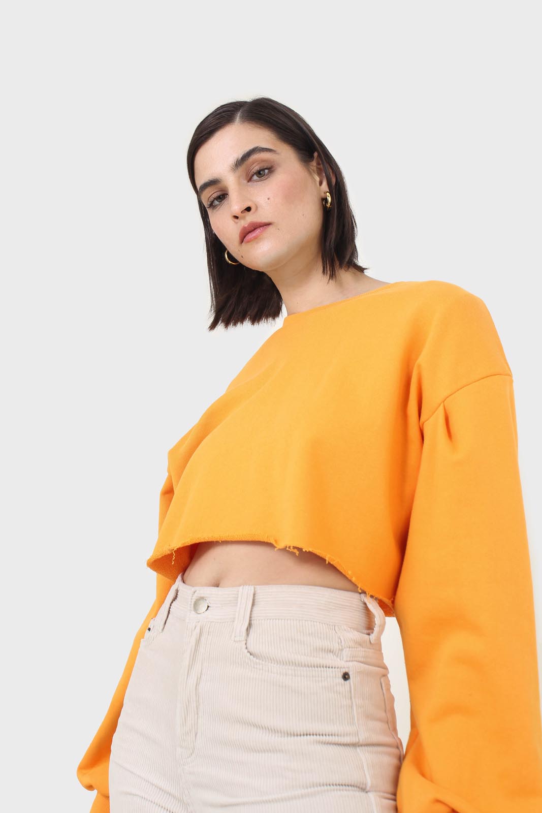 Tangerine cropped cut off sweatshirt_9