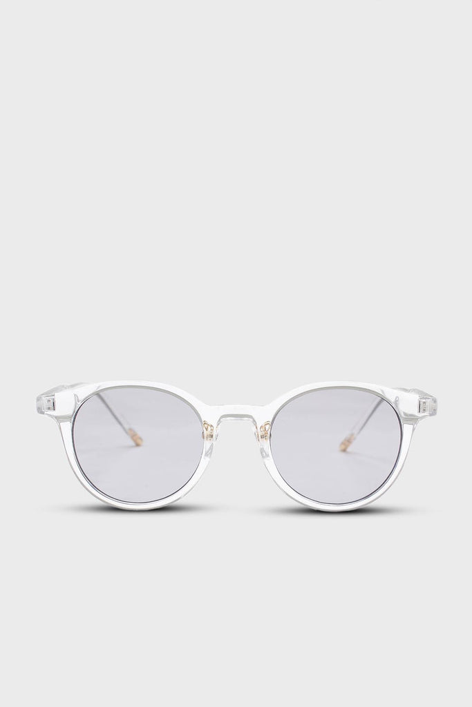Clear and silver classic round sunglasses_1