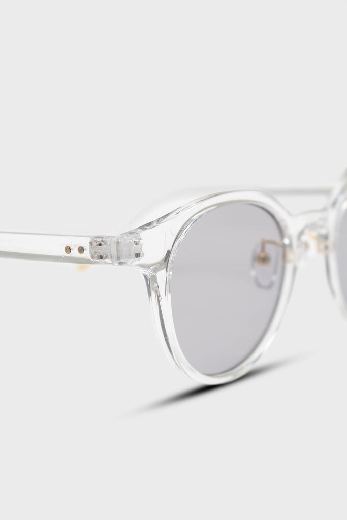 Clear and silver classic round sunglasses_3