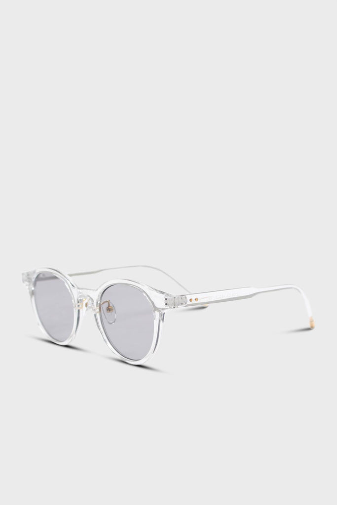 Clear and silver classic round sunglasses_4