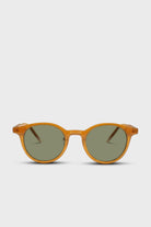 Mustard and khaki classic round sunglasses_1
