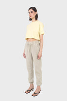 Yellow perfect cropped short sleeve tee_4