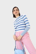 Blue and white bretton stripe long sleeved top_11