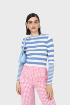 Blue and white bretton stripe long sleeved top_7