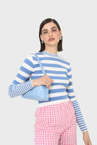 Blue and white bretton stripe long sleeved top_5