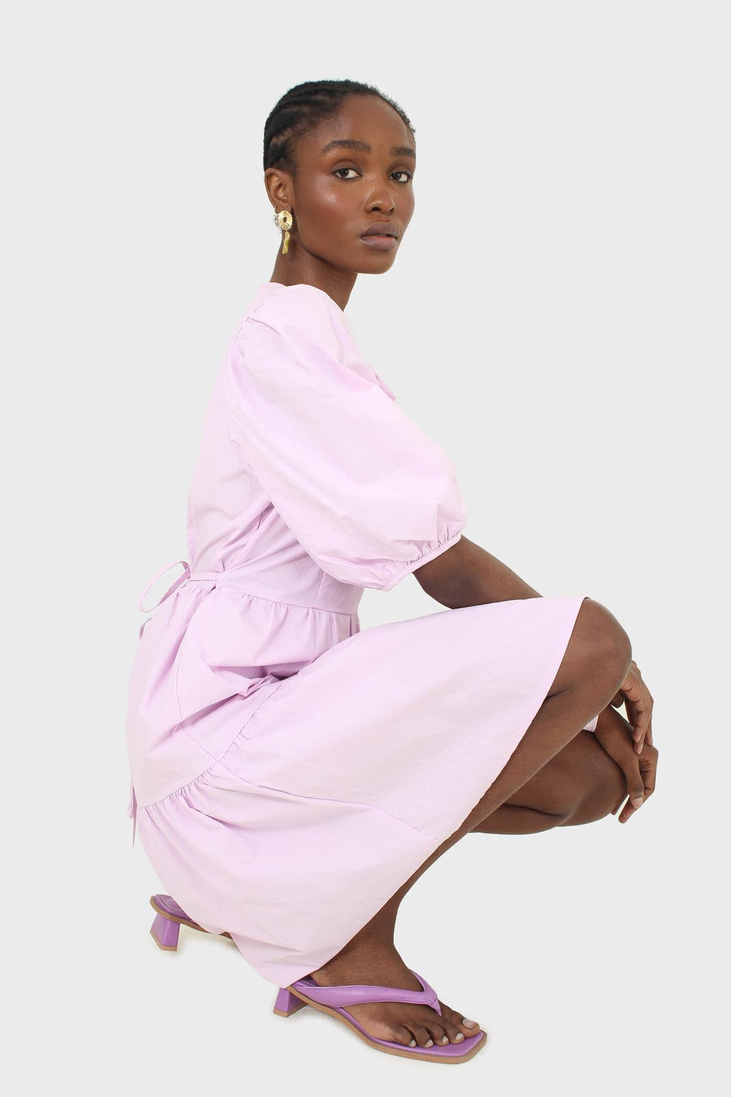 Lilac tiered puff sleeve mini dress_3