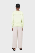 Lime green knit polo long sleeved top_5