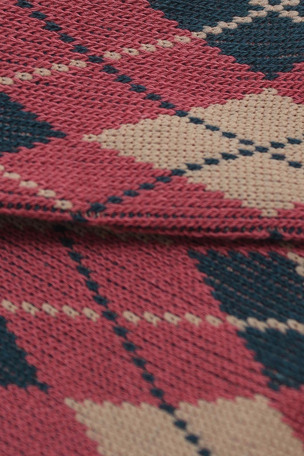 Pink blue and beige argyle socks_2
